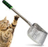 SunGrow Cat Litter Scoop, Stainless Steel Long Handle Poop Scooper for Chicken Coop, 9” Handle, 5” Wide Mouth