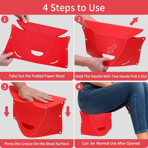 Luoweistar plastic Folding Stool Foldable Portable Stool fishing Lightweight Collapsable Folding Chair Footrest