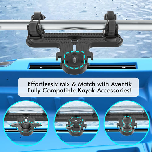 Multifunctional T-Design Doubleheader Kayak Paddle Holder - Space-Saving Accessories for Fishing