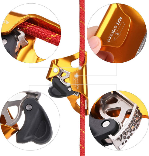 WILDKEN Rock Climbing Chest Ascender, Climbing Mountaineering Equipment for 10-13mm Rope