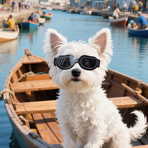 NAMSAN Dog Goggles for Small Breeds, Anti-UV Sunglasses with Elastic Straps for Eye Protection
