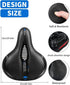 MSDADA Comfortable Bike Seat Cushion, Wide Bicycle Seat with Dual Shock Absorption, Waterproof for All Bikes