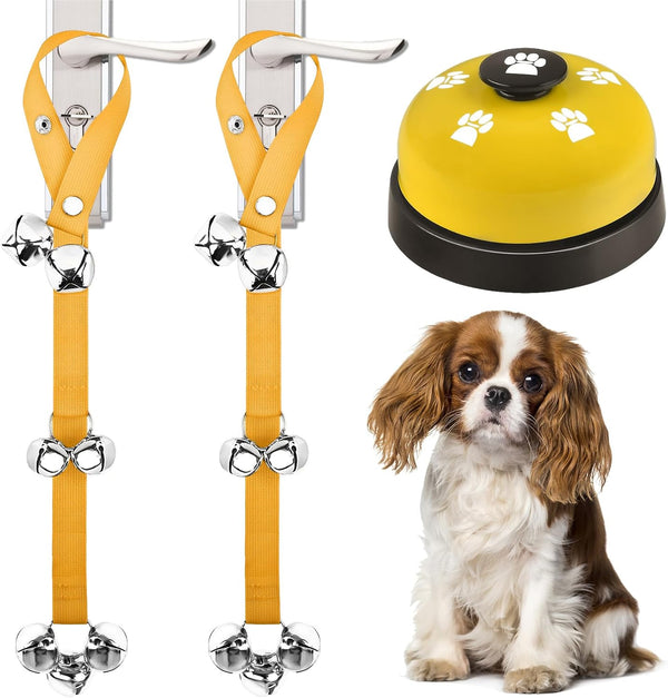 JIMEJV 3 Pack Dog Doorbells, Pet Training Bells for Go Outside Potty Training