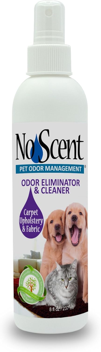 No Scent Carpet Upholstery & Fabric Furniture Spray Spot Cleaner, for Wet Dog Smell, Cat Spray, Pet Odor, 8 Fl Oz