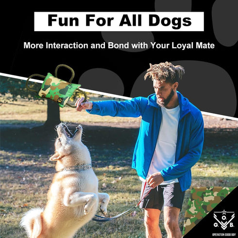 Operation Good Boy Bite Pillow Tug Toy for Dogs - Tri-Handle Design Used by Military Trainers - Reinforced Polyester