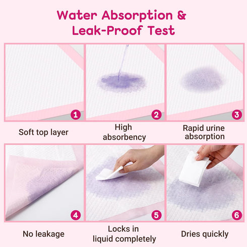 Gabotrie 40 Pack 24" 24" Puppy Pet Training Pad, Pink Puppy Pee Training Pad, X Housebreaking Pet Pads Disposable, Dog