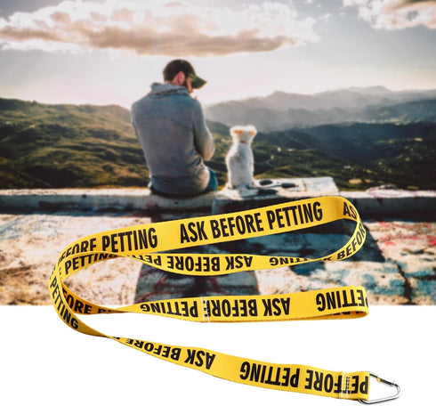 Ask Before Petting Dog Lead, Nervous Yellow Dog Gift, Shy Rescue Dog Gift (Ask Before Pet Leashes)