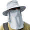 UPF 50+ Sun Fishing Hat for Men Women with Detachable Face Cover & Neck Flap, Wide Brim Hat