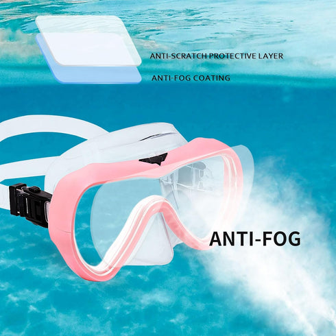 OMGear Snorkeling Gear Diving Mask for Kids & Adults, Silicone Goggles with Nose Cover for Scuba & Spearfishing