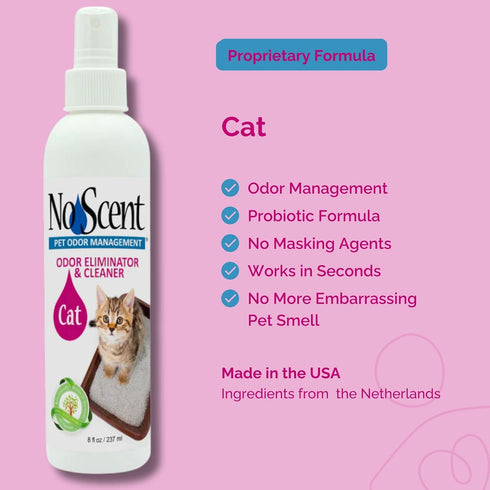 No Scent Cat Litter Box Cleaner for Odor & Stains, Daily Freshener for Furniture, Hard Surface, Fabric & Car (8 Fl Oz (Pack of 1))