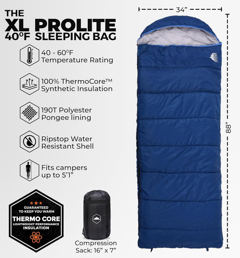 Tough Outdoors Sleeping Bags for Adults & Kids - Lightweight Waterproof Compact Sleep Bag for Camping