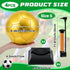 Hiboom 4 Pcs Gold Autograph Soccer Ball with Air Pump, Display Stand for Trophies, Anniversary, Coaching Gift Awards
