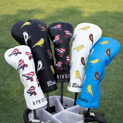 Golf Club Headcover Golf Birdie Birds Driver Fairway Wood Hybrid Wood Head Cover, 3pcs