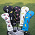 Golf Head Covers - Driver, 3 Wood, Hybrid, USA Flag Design, Leather Headcovers