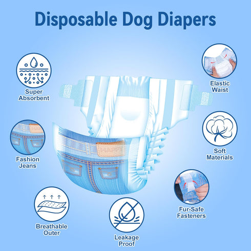 Pet Soft Dog Diapers Female, Disposable Dog Diapers, Cat Diaper for Female Cats, 8pcs Small