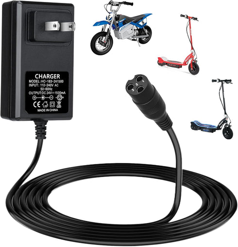 Generic 24V Electric Scooter Charger for Razor E300 E200 E150 E125 E100 MX350