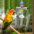 Bird Stainless Steel Bells String, Parrot Hanging Chew Toy for Parakeet, Cockatiel, Cockatoo (Silver)