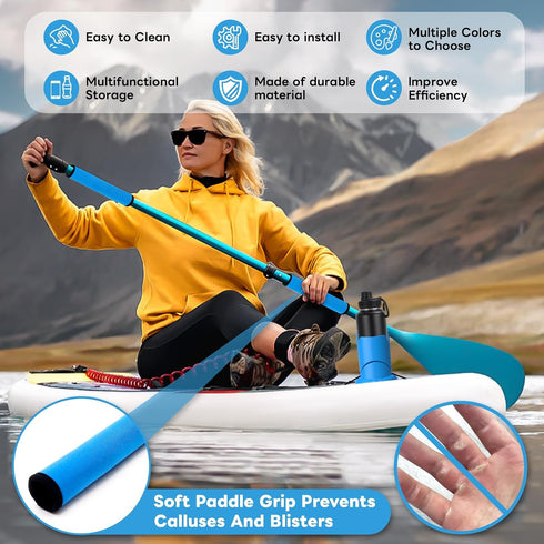 lxuraduy Paddle Board and Kayak Cup Holder, Paddle Grips, Paddle Board and Kayak Accessories Kit (Blue)