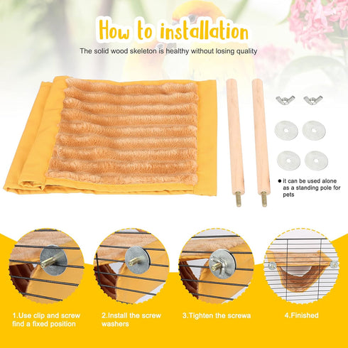 BWOGUE Winter Warm Bird Nest Bed Hanging Hammock Snuggle Hut for Parakeet, Budgies, Cockatiels, Guinea Pig