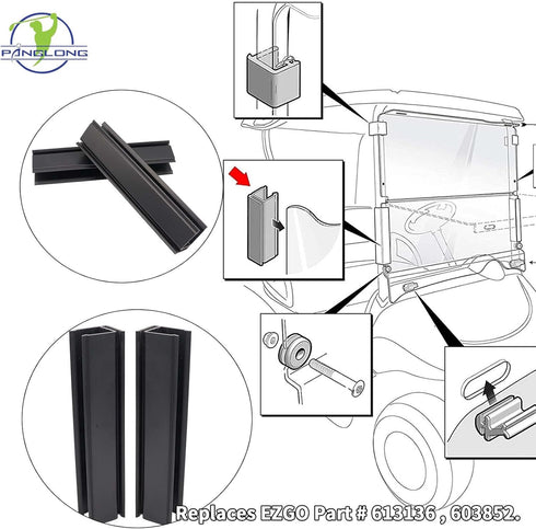 Windshield Sash Clips Kit for EZGO RXV 2008 Up, 1.25 inch Width, 10 inch Length, OME 613136 603852 for Golf Cart