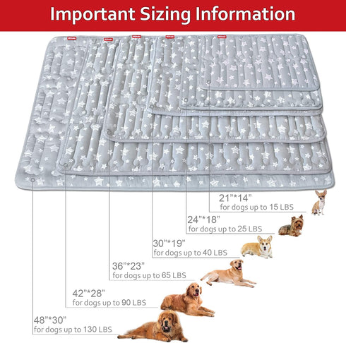 Soft Dog Bed Mat with Cute Prints, Dog Crate Mat (21" X 14"), Personalized Dog Crate Pad, Anti-Slip Bottom, Machine
