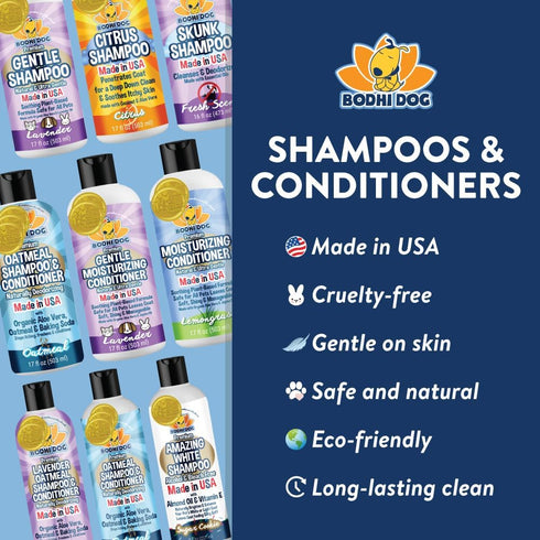 Bodhi Dog Premium Lavender Oatmeal Shampoo & Conditioner, Organic Formula for Dogs, Cats & Pets, 8 Fl Oz