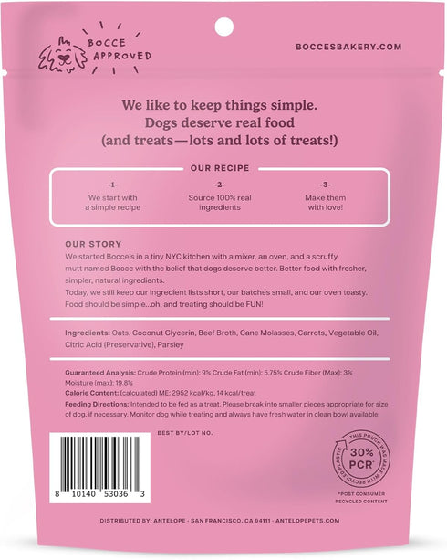 Bocce's Bakery Bone Broth Wellness Treats for Dogs, Wheat-Free Everyday Dog Treats, Made with Real Ingredients, Baked in The USA, All-Natural Soft & Chewy Cookies, 6 oz