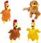 Natural Rubber Grilled Chicken Squeaky Dog Toys, Durable Chew Toys for Small Medium Large Dogs (3 Packs)
