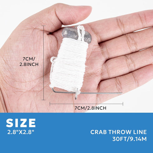 30FT/9.14M 4OZ 3PCS/6PCS Crab Throw Line Length with Lead Weight Crab Trap Line Kit