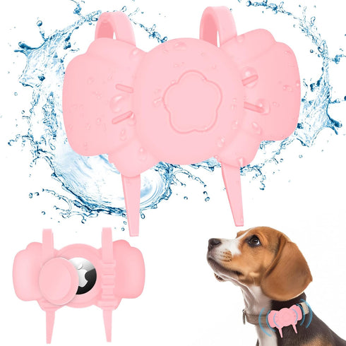 Airtag Dog Collar Holder - Silicone IPX8 Waterproof Cat Collar - Secure and Stylish Adjustable Strap Fits All Widths