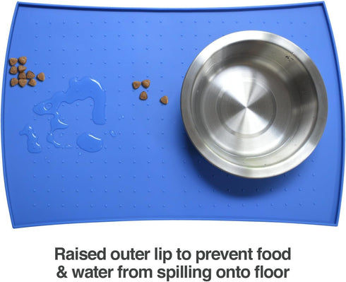 PetFusion Small Waterproof Dog & Cat Food Mat, 18x12", FDA Grade Silicone, Non-Toxic, Multiple Sizes