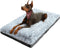 KISYYO XL Dog Bed, Deluxe Cozy Plush Fixable Dog Kennel Bed, Washable, 42 x 28 x 3 Inches, Grey