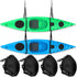 JaGely 4 Pcs Double Kayak Storage Straps System Adjustable Wall Hanging Storage Strap with 4 Hook Bolt Kayak Hoist