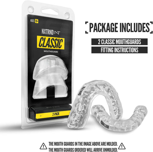 Nxtrnd Classic Mouth Guard 2 Pack for All Sports (Transparent)