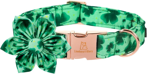 Lionheart Glory St. Patrick's Day Dog Collar, Adjustable Cute Floral Pattern Collar for X-Small Dogs