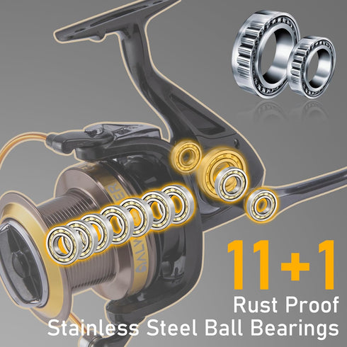 Saltwater Spinning Reel 10000/11000, Graphite Surf Fishing Reel with 11+1 Stainless Steel BBS, 31LB Max Drag