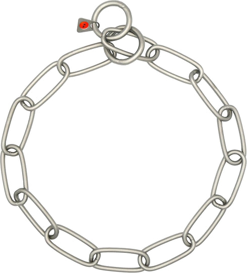 Herm Sprenger Matt Stainless Steel Fur Saver Long Link Dog Collar, No-Pull Slip Chain for Medium Large Dogs (23in