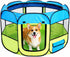 Pet Life All-Terrain Lightweight Wired Folding Collapsible Pet Playpen, Travel Cat and Dog Playpen with Zippered