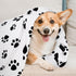 Dog Paw Print Fuzzy Throw Blanket, Soft Cozy Flannel Blanket for Medium Small Pet Puppy Essentials, Home Bed Sofa Car