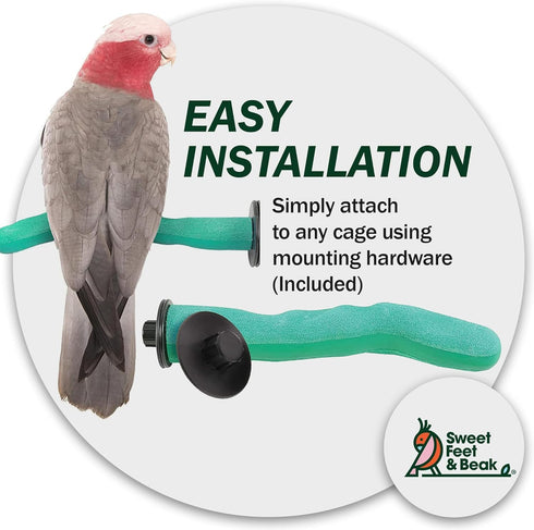 Sweet Feet & Beak Safety Pumice Bird Perch, X-Small 1/2" x 6", Purple - Lightweight Grinding Perches for Healthy Beak &