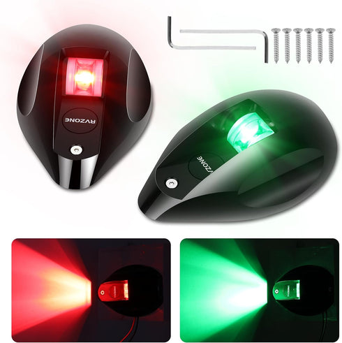 RVZONE Boat Navigation Lights Bow Lights for Boats Red and Green LED