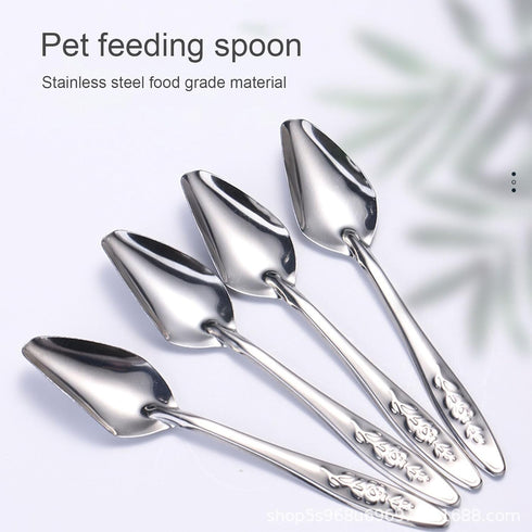 Youngy 8Pcs Bird Parrot Feeder Spoon Stainless Steel Milk Medicine Avoid Asphyxia for All Baby Bird Feeding Spoon