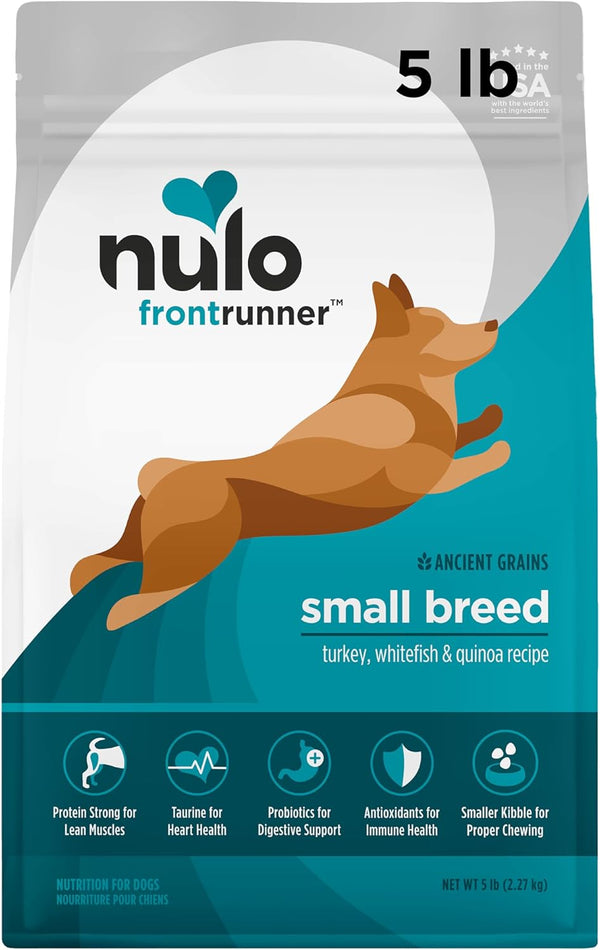 Nulo Frontrunner Small Breed Dry Dog Food, Premium Ancient Grain Small Kibble with Taurine and Probiotics for Health