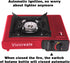 Vivicreate 8500 BTU Portable Butane Stove, Camping Stove, Outdoor Burner (Red)