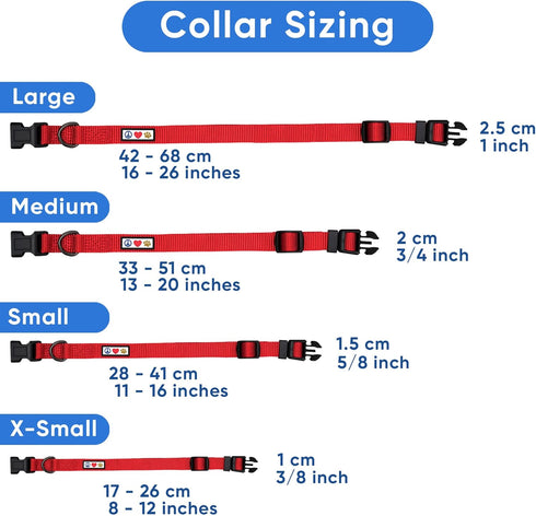 Pawtitas Adjustable Dog Collar for Large Dogs - Heavy Duty Waterproof Collar with Quick-Release Buckle