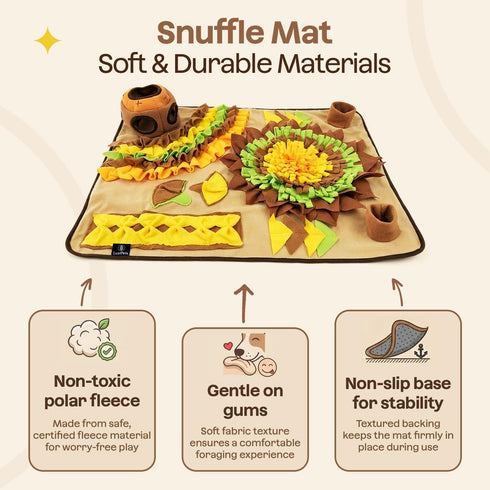 3124 Interactive Dog Snuffle Mat for Slow Feed & Digestion Support - Large in, Multicolor Mat with Washable Fleece