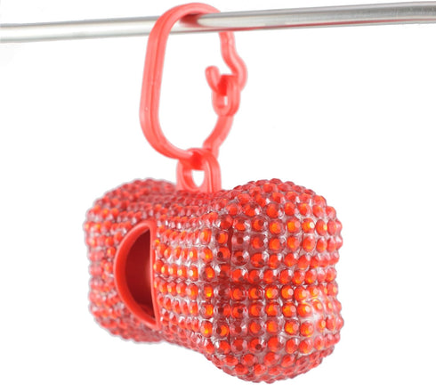 TJCGCKK Bling Dog Poop Pickup Bag Dispenser Holder Pet Waste Disposal Bag Pet Trash Bags Holder Bone Shaped (Red)