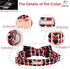 Valentine's Day Adjustable Dog Collar for Small Dogs with Bow Tie, Red&Black Love Heart Collar for Medium Large Dogs,