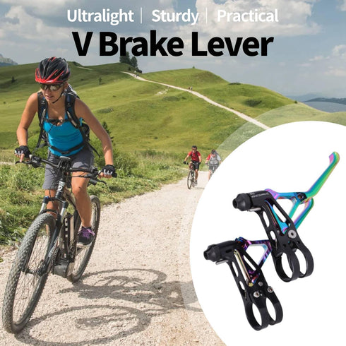 Keenso Ultralight Aluminum Alloy Bike Brake Levers, Oil Slick Cycling Accessory for Road/Mountain Bikes