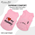 Parisian Pet Dog T-Shirt, 100% Cotton, Pink, 'I Love My Mommy' - Breathable Sleeveless Vest, XS